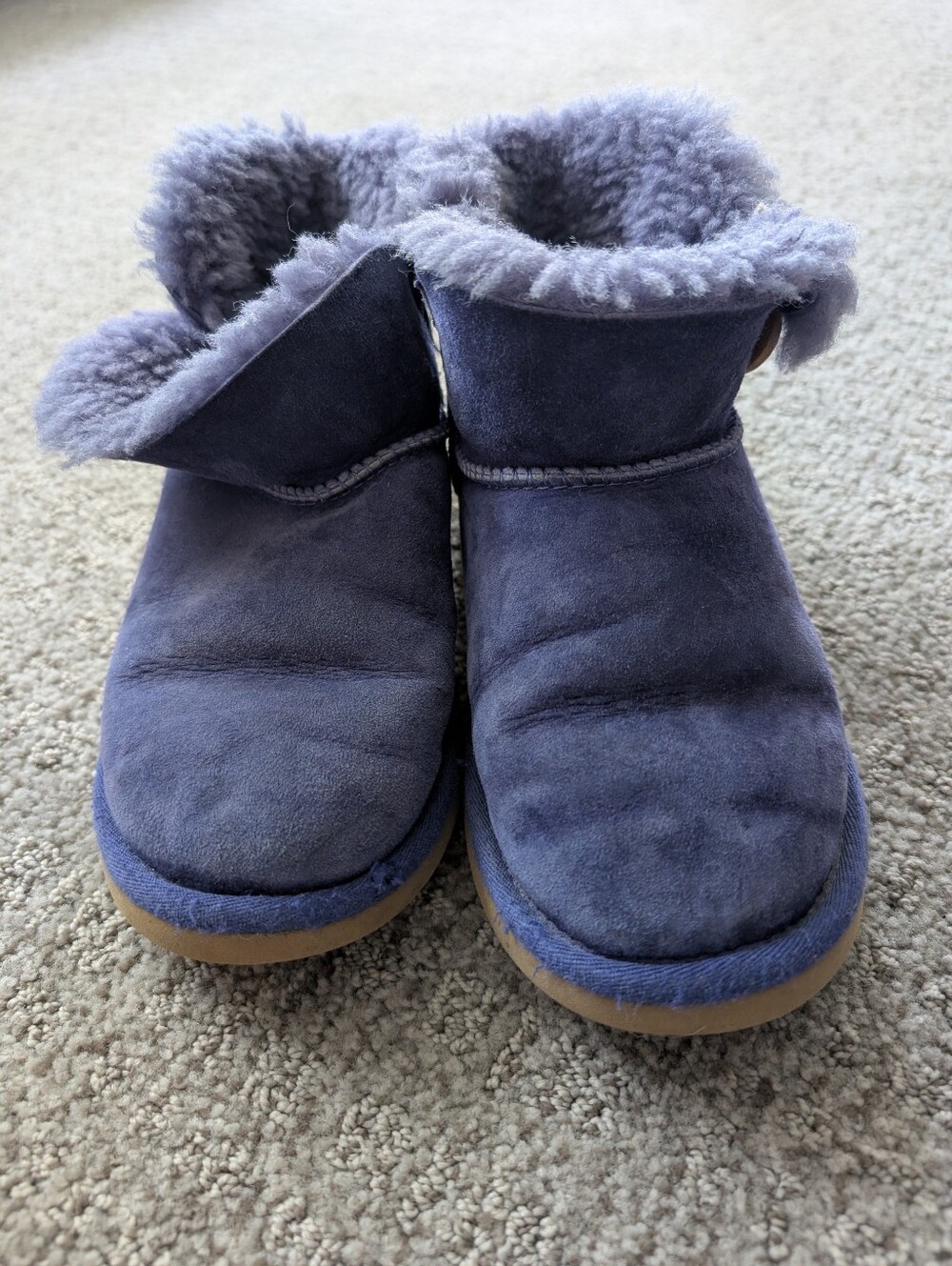 Uggs Suede Shearling-Lined Ankle Boots - Purple